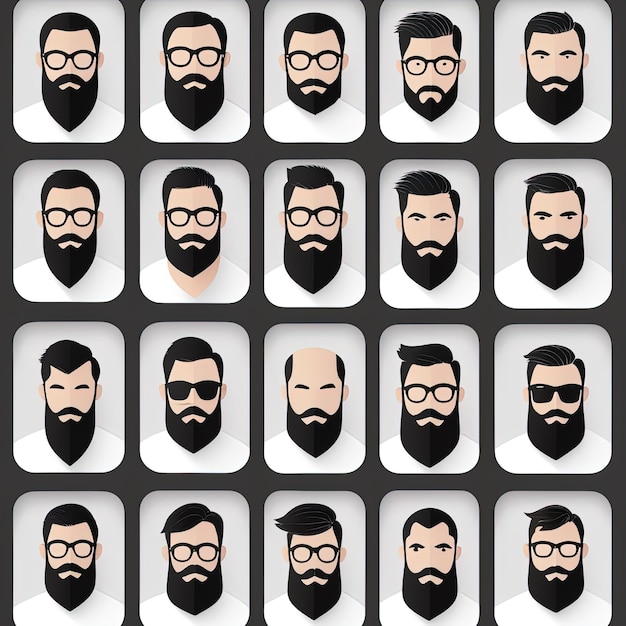 set baard hipster gezichten met verschillende soorten baardset baard hipster gezichten met verschillende t