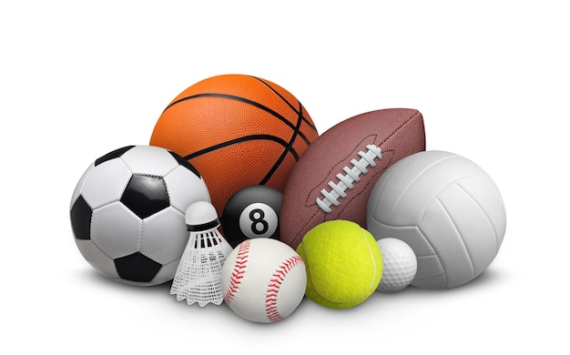 set of balls isolated on white background