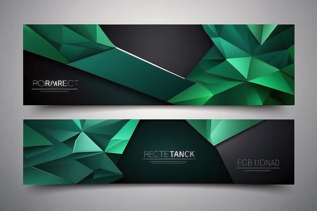 Photo set of banner templates with abstract background modern vector banners