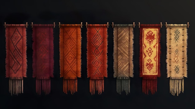 Set of banners with textures of berber traditional