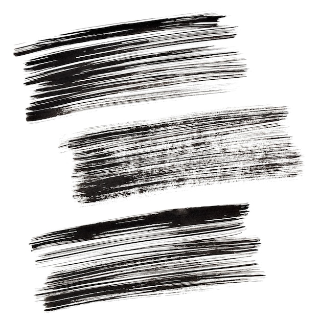 Set of black brush strokes isolated on the white background. Elements for your design