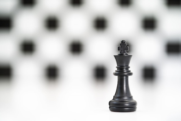 Set of Black chess pieces on white background