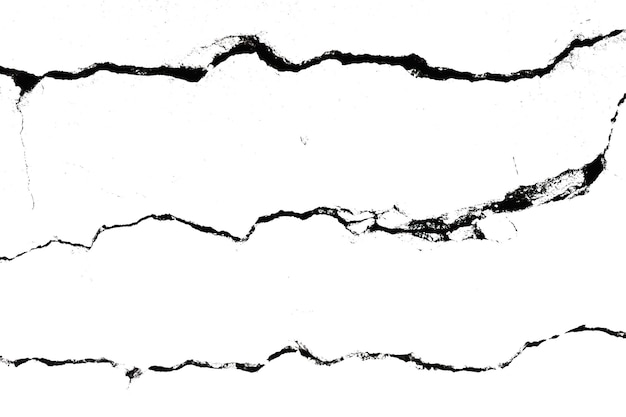 Набор черных трещин на белом фоне
