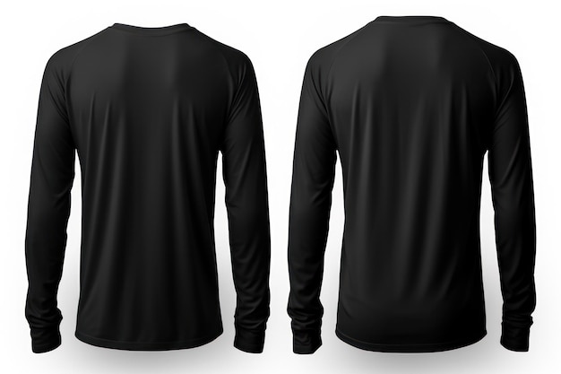 Photo set of black front and back view tee sweatshirt sweater