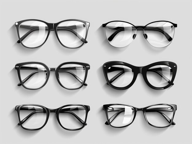 Photo a set of black glasses with a black frame