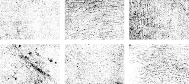 Photo set of black and white grunge distress overlay texture