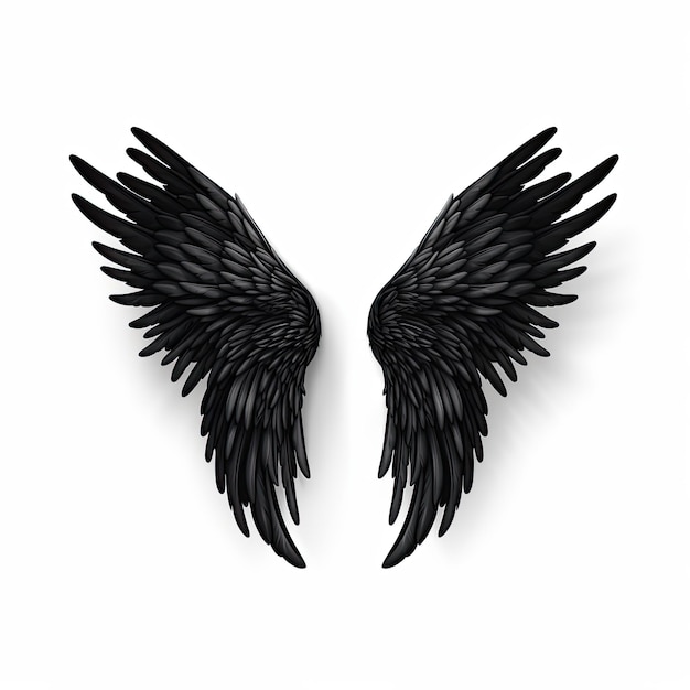 set of black wings on a white background