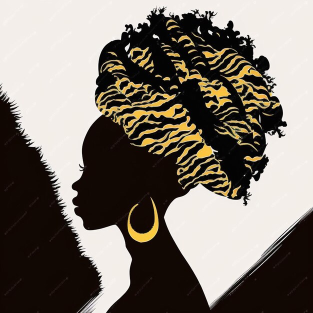 Set of Black Women Silhouettes on a white background