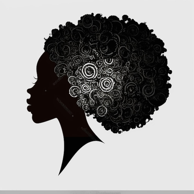 Set of Black Women Silhouettes on a white background