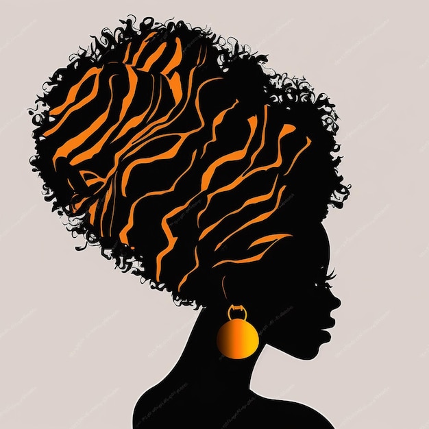 Set of Black Women Silhouettes on a white background