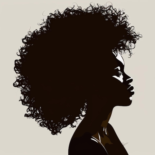 Set of Black Women Silhouettes on a white background