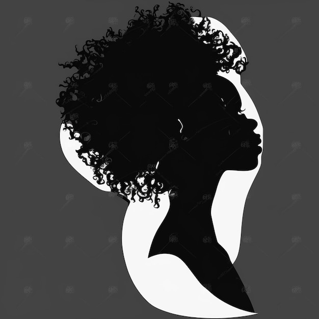 Set of Black Women Silhouettes on a white background