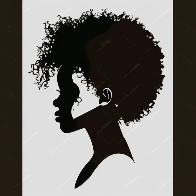 Set of Black Women Silhouettes on a white background