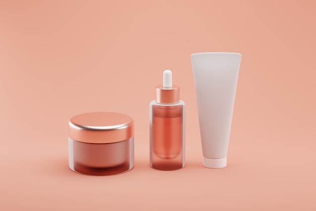 Set Blank cosmetic packaging mock up