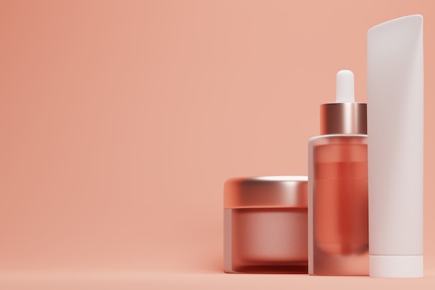 Set Blank cosmetic packaging mock up