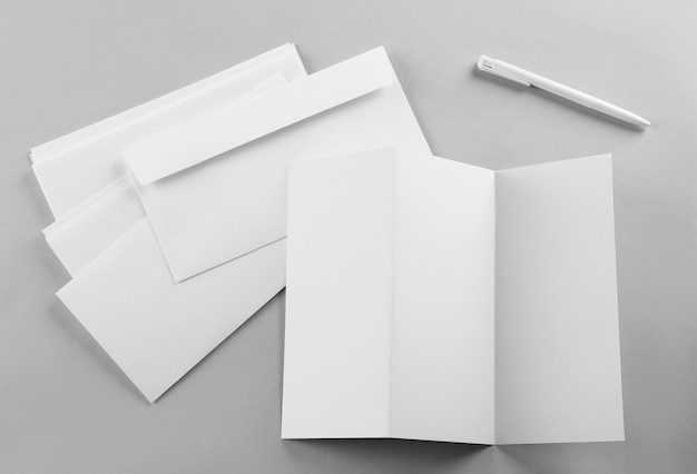 Set of blank items for branding on light background