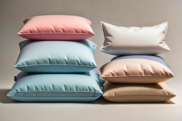 Photo set of blank pillows isolated