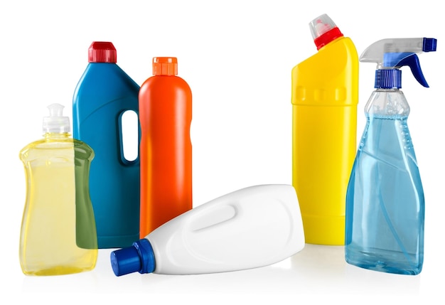 Set of Bottles with Detergents - Isolated