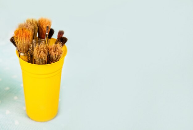 A set of brushes for painting with paints