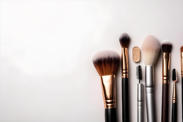 A set of brushes on a white background