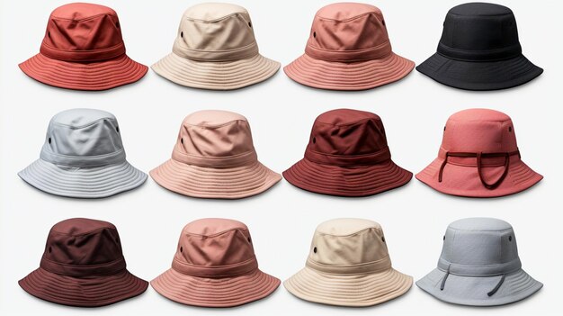 Photo set of bucket hats