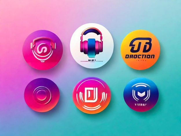 Set bundle of music logo design