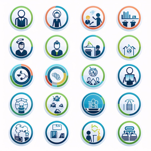 Photo set of business and finance icons vector illustration eps 10