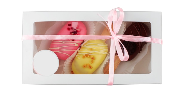 Set of cakes in a box