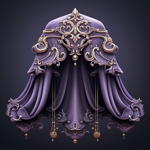 Photo set of cape outfit item baroque design drape magic amplification it 2d asset design clipart flat