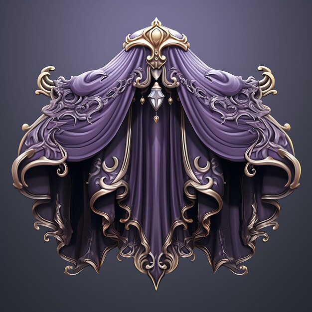 Set of Cape Outfit Item Baroque Design Drape Magic Amplification It 2D Asset Design Clipart Flat