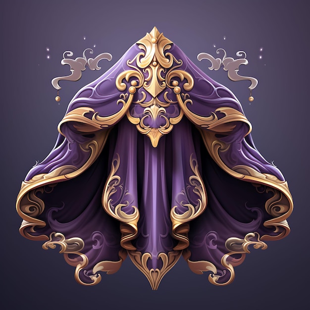 Photo set of cape outfit item baroque design drape magic amplification it 2d asset design clipart flat