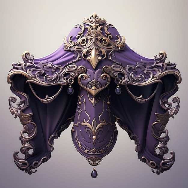 Set of Cape Outfit Item Baroque Design Drape Magic Amplification It 2D Asset Design Clipart Flat