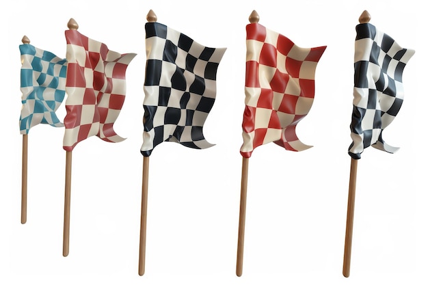 Photo set of checkered flags