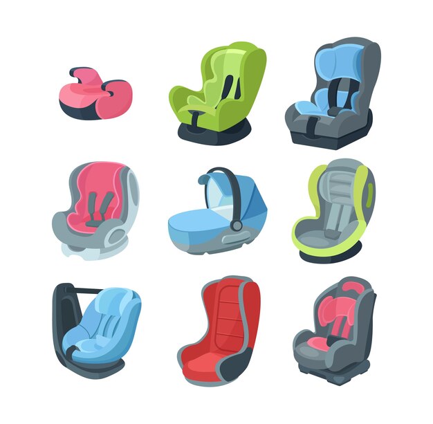 Set of child car seats for various age groups 0123 child infant newborn baby