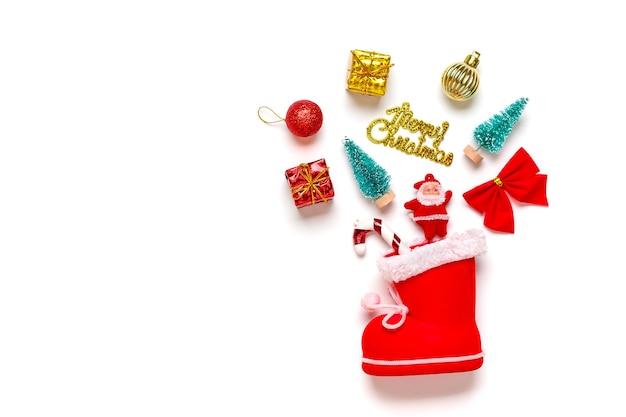 Set of Christmas decorations isolated