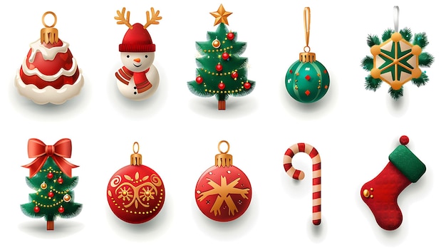 A set of Christmas decorations