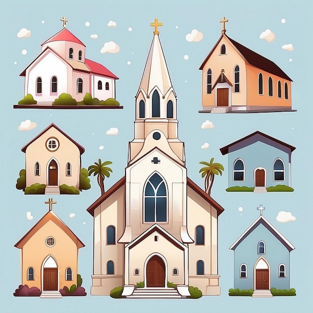 a set of church designs AI generated