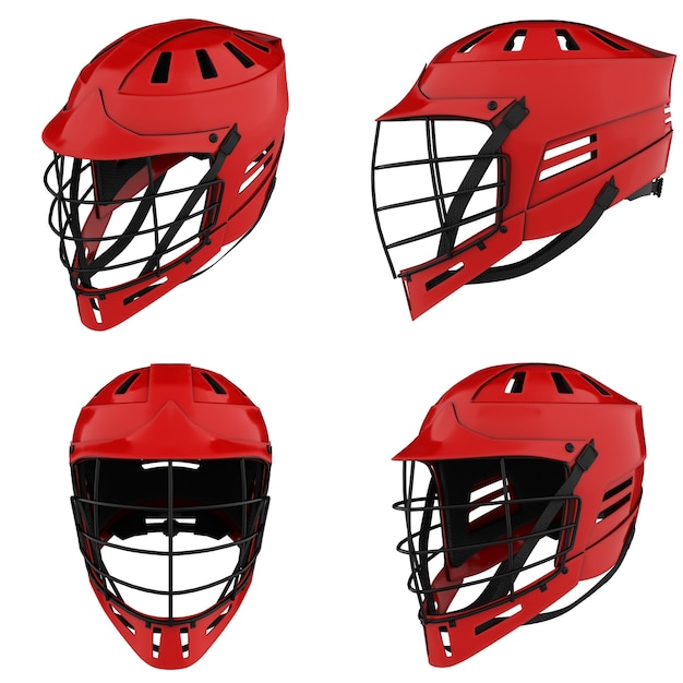 Photo set of classic lacrosse helmets