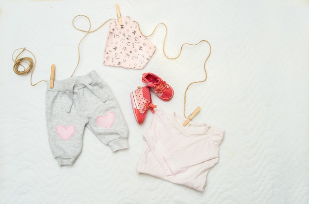 Set of clothes for a newborn baby