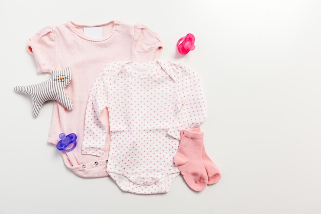 Set of clothing and items for a baby