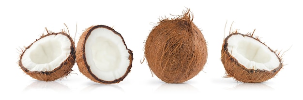 Set of coconut isolated on white background. High quality photo