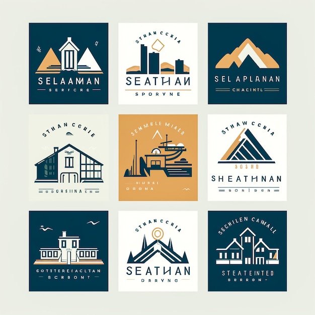 Set of collection creative real estate logo design templates