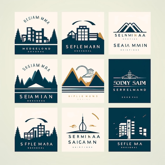 Photo set of collection creative real estate logo design templates