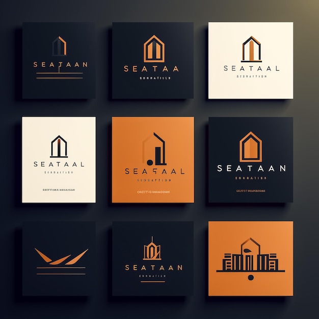 Photo set of collection creative real estate logo design templates