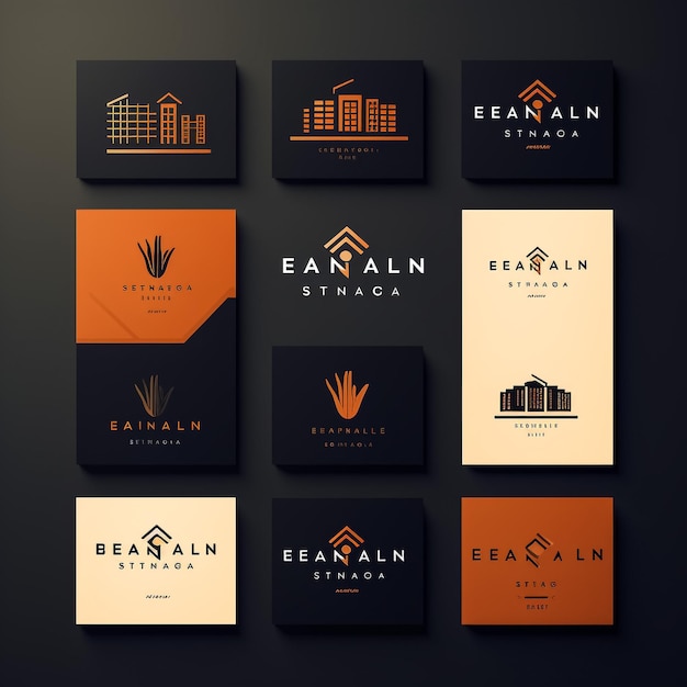 Set of collection creative real estate logo design templates