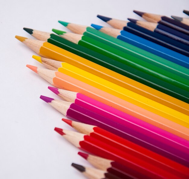 set of color pencils for painting with blur