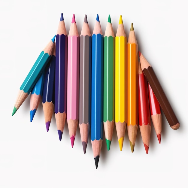 set of colored pencils