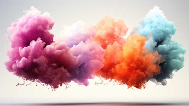 Set colorful cloud explosion game effect Isolated smoke element of gas explosion