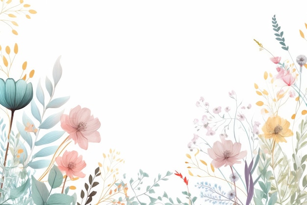 Foto un insieme di fiori colorati su uno sfondo bianco