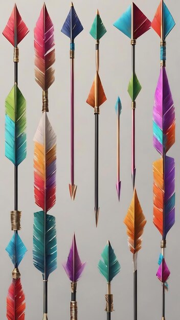 Set of colorful handrawn arrows